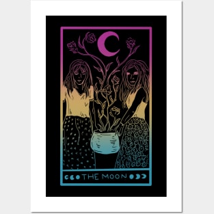 Midnight Margarita Moon - tarot card pan pride pastel Posters and Art